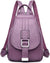 Women's Wine Red Soft Genuine Leather Mini Backpack Purse with Chain Detail