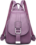 Women's Wine Red Soft Genuine Leather Mini Backpack Purse with Chain Detail