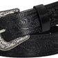 Women's Vintage Carved Buckle Belt – Turquoise Beads