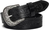 Women's Vintage Carved Buckle Belt – Turquoise Beads