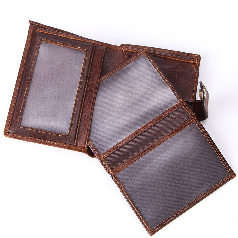 Men’s High-End Suede Leather Business Wallet – Premium First Layer Cowhide, Magnetic Closure