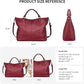 Women's Black Top Grain Pebbled Leather Tote Satchel for 13 Inch Laptops