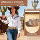 Women's Brown Cowgirl Country Leather Belt