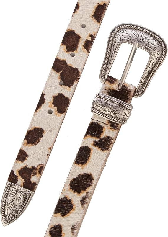 Lucky Brand Haircalf Western Leather Belt
