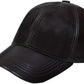 Burgundy Genuine Nappa Leather Baseball Cap with Adjustable Strap and Curved Visor
