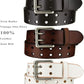 Men's Double Prong Roller Buckle Biker Belt – Full Grain