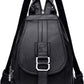 Women's Wine Red Soft Genuine Leather Mini Backpack Purse with Chain Detail