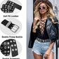 Unisex Grommet Punk Belt with Detachable Chain