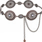 Silver Gold Embossed Concho Belt - Western Chain Belt