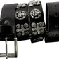 Men's Punk Skull Cross Genuine Leather Belt – Black | BeltNBuckles