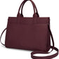 Women's Cognac Brown Genuine Pebble Leather Satchel Tote with Crossbody Strap