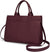 Women's Cognac Brown Genuine Pebble Leather Satchel Tote with Crossbody Strap