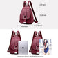 Women's Wine Red Soft Genuine Leather Mini Backpack Purse with Chain Detail