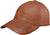 Burgundy Genuine Nappa Leather Baseball Cap with Adjustable Strap and Curved Visor