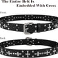 Unisex Studded Cross Goth Punk Belt – Gold/Silver