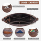 Women's Coffee Brown Vegan Leather Crossbody Shoulder Bag with Adjustable Strap