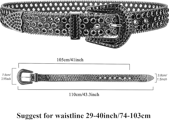 Women's Rhinestone Sequin Cowgirl Belt – Reinforced Buckle