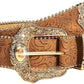 Women's Brown Cowgirl Country Leather Belt
