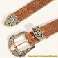 Women's Brown Cowgirl Country Leather Belt