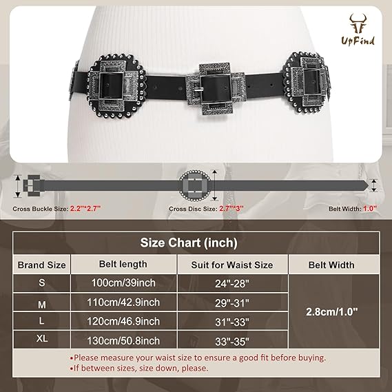 Women's Wide Boho Concho Belt – Removable Disc