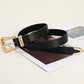 Women's Leather Belt – Retro Silver Buckle