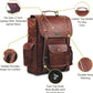 Brown Genuine Leather Vintage Laptop Backpack Rucksack for Men and Women, 16 Inch