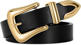 Women's Leather Belt – Retro Silver Buckle