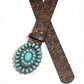 Women's Vintage Turquoise Buckle Waist Belt