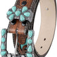 GORGLITTER Turquoise Embossed Country Belt