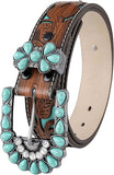 GORGLITTER Turquoise Embossed Country Belt