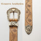 Women's Vintage Western Belt – Gold Buckle Size S