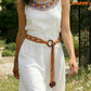 Women's Boho Braided Wax Rope Belt – Tassel Design