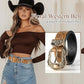 Women's Vintage Western Belt – Gold Buckle Size S