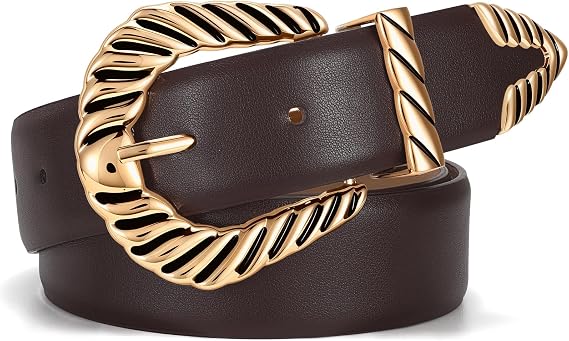 XZQTIVE Modern Rodeo Gold Buckle Belt