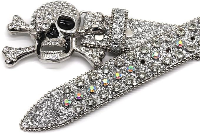 Unisex Rhinestone Skull Belt – Punk Y2K Bling