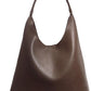 Women's Slouchy Coffee Vegan Leather Hobo Shoulder Bag with Magnetic Closure