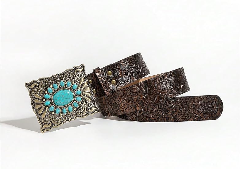 Women's Turquoise Concho Buckle Belt – Bohemian