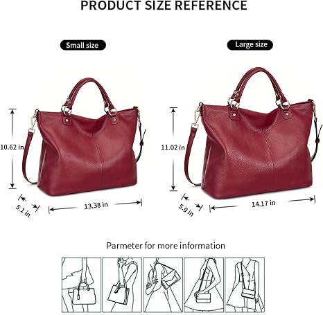 Women's Black Top Grain Pebbled Leather Tote Satchel for 13 Inch Laptops