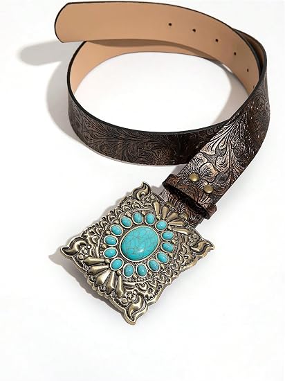 Women's Turquoise Concho Buckle Belt – Bohemian