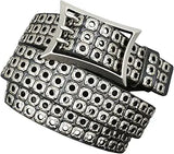 Unisex Three-Row Studded Punk Leather Belt – Y2K Goth