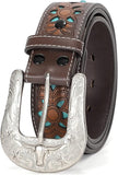 Women's Genuine Leather Tooled Western Belt – Interchangeable