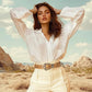 Women's Vintage Western Belt – Gold Buckle Size S