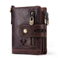 Men’s Bifold Genuine Leather Wallet with Double Zipper, RFID Blocking, Card Holder & Coin Pocket