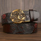 Western Leather Ratchet Belt - Dragon Buckle Precision Fit