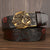 Western Leather Ratchet Belt - Dragon Buckle Precision Fit