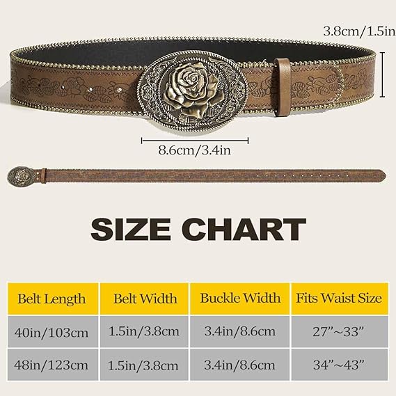 Women's Western Belt – Heart Embossed Buckle