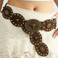 Women's Boho Disc Concho Leather Belt