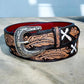 Men's Western Belt with Fur Detail – Full Grain Leather