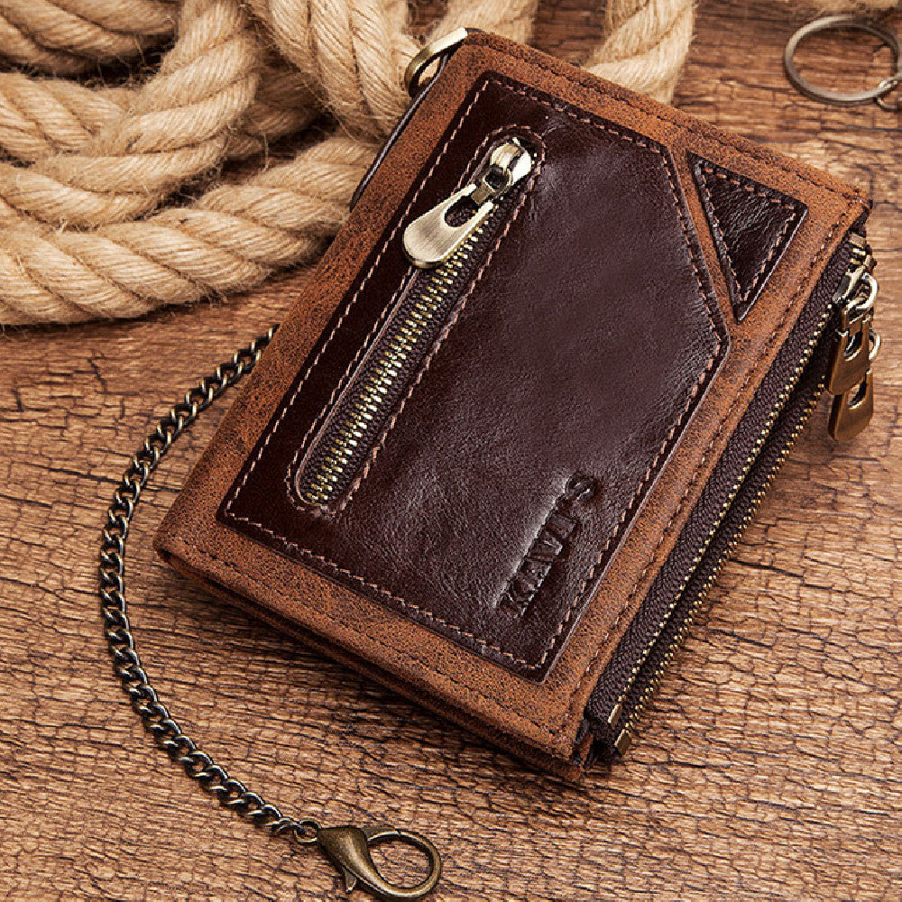 Men’s Wallet Anti-theft RFID Leather Wallet – Multifunctional Street Style