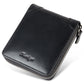 Men’s Short Leather Wallet – First Layer Cowhide, Zipper Design